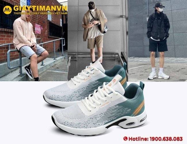 Phóng khoáng, mạnh mẽ với giày sneaker nam cùng trang phục