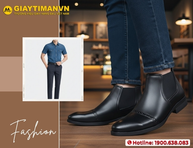 Thời trang năng động cùng với giày boot Hàn Quốc cho nam