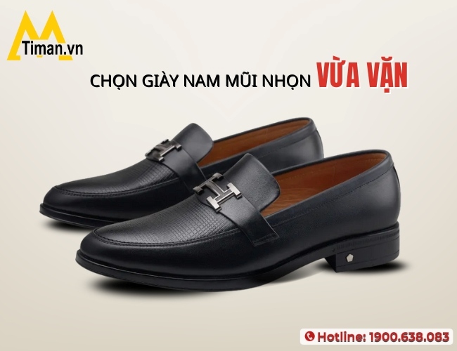 Lựa chọn kích cỡ giày nam mũi nhọn vừa vặn với chân