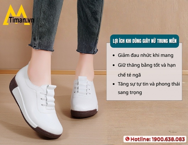Những lợi ích khi sử dụng giày trung niên nữ thời trang