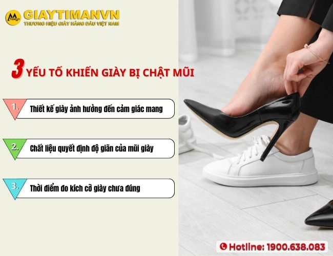 Những yếu tố thường gặp khiến giày bị chật mũi