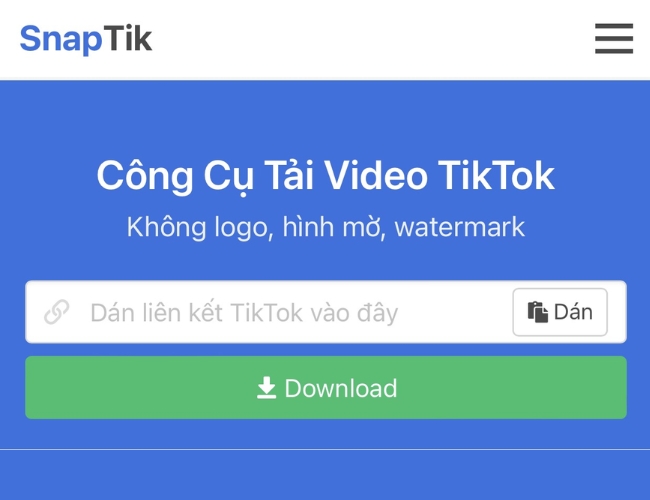 Cách tải video tiktok không logo trên app SnapTik