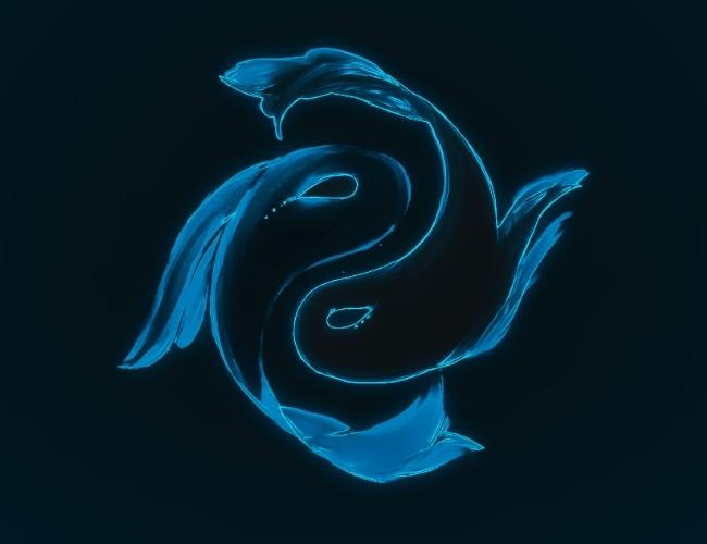 Cung Song Ngư biểu tượng hóa qua đôi cá bơi ngược chiều