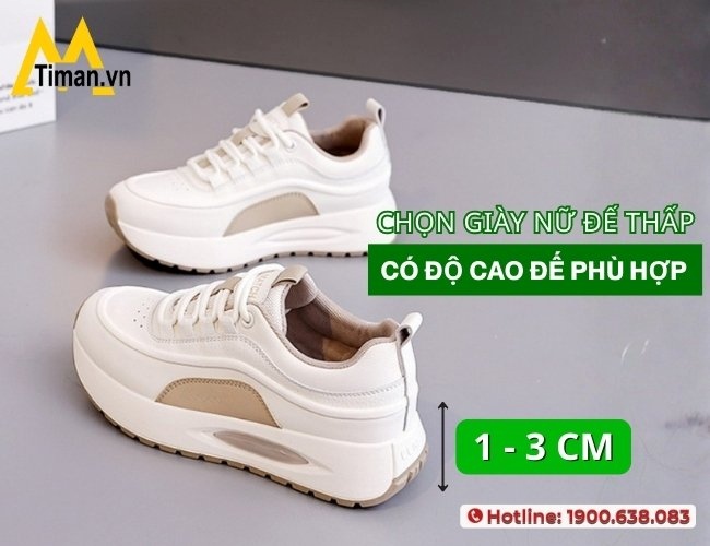 Độ cao lý tưởng cho giày đế thấp nữ