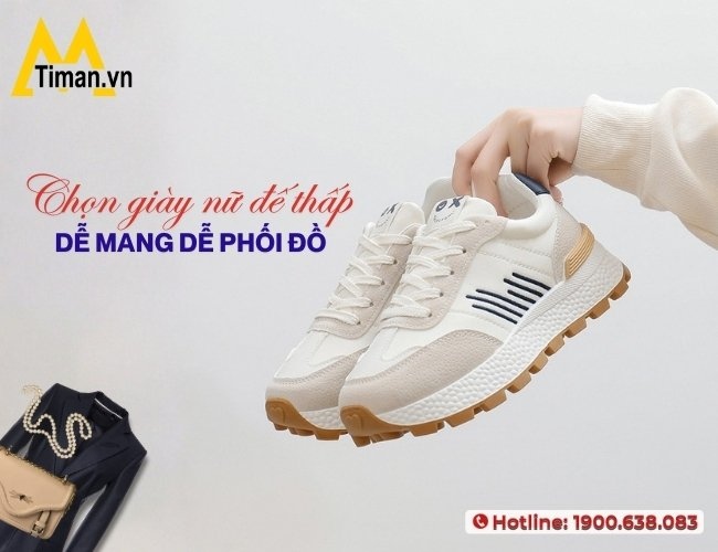 Chọn giày nữ đế thấp cho ngày dài thoải mái, dễ chịu