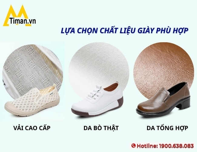 Lựa chọn chất liệu giày nữ không buộc dây phù hợp nhu cầu