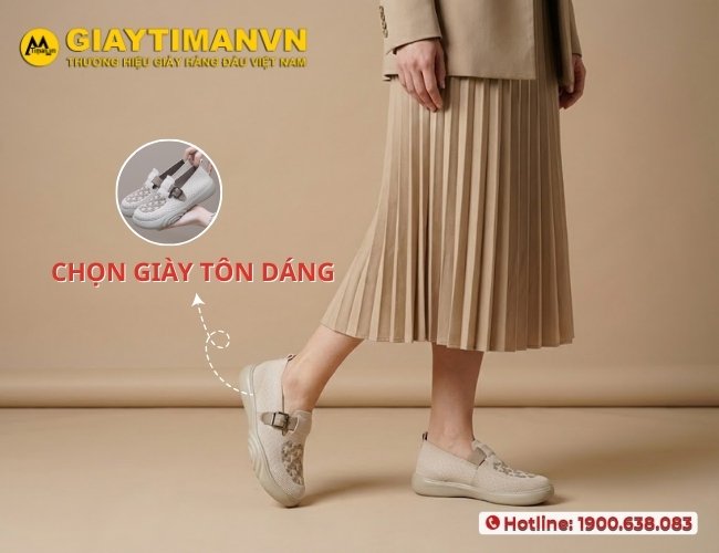 Lựa giày chuẩn giúp tôn dáng cho nữ giới bắp chân to