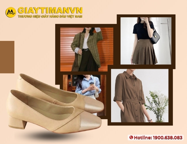 Style nhẹ nhàng, cá tính cùng giày nâu nữ