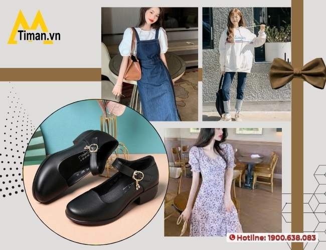 Thanh lịch nữ tính khi phối đồ với giày nữ màu đen