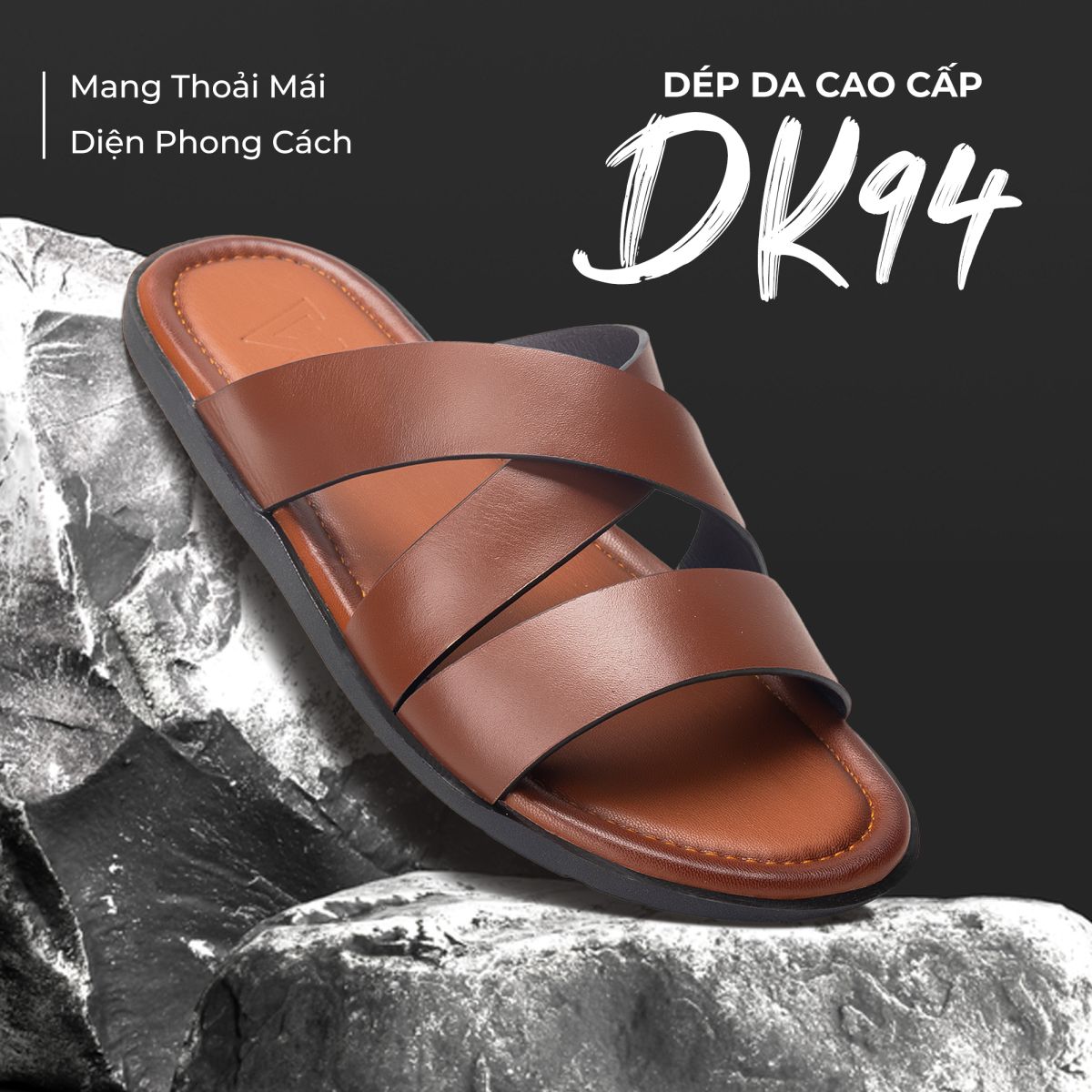 Dép lê da nam cao cấp DK94 mang thoải mái