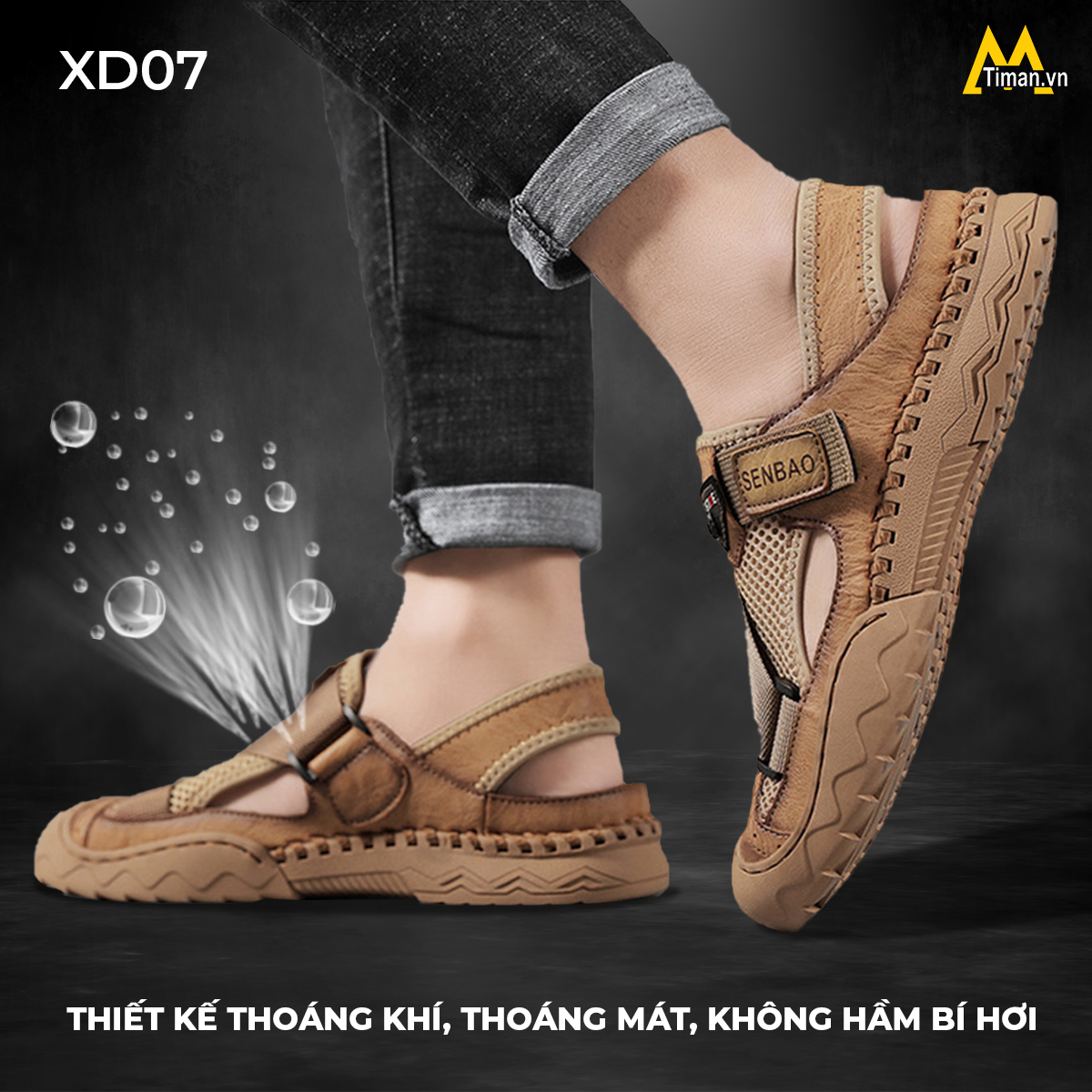 Giày sandal nam XD07 thiết kế thoáng khí