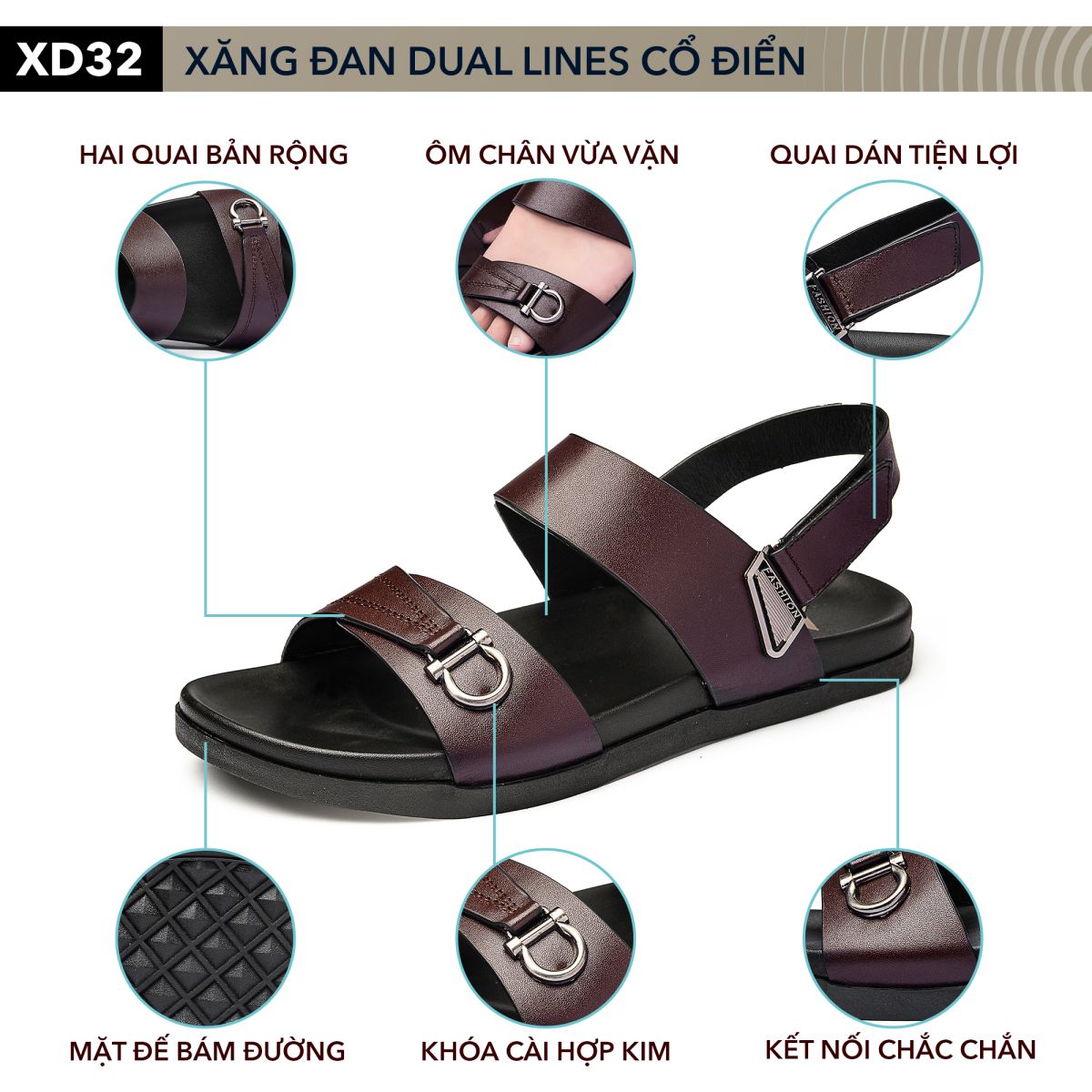 Dép sandal nam XD32 chính hãng