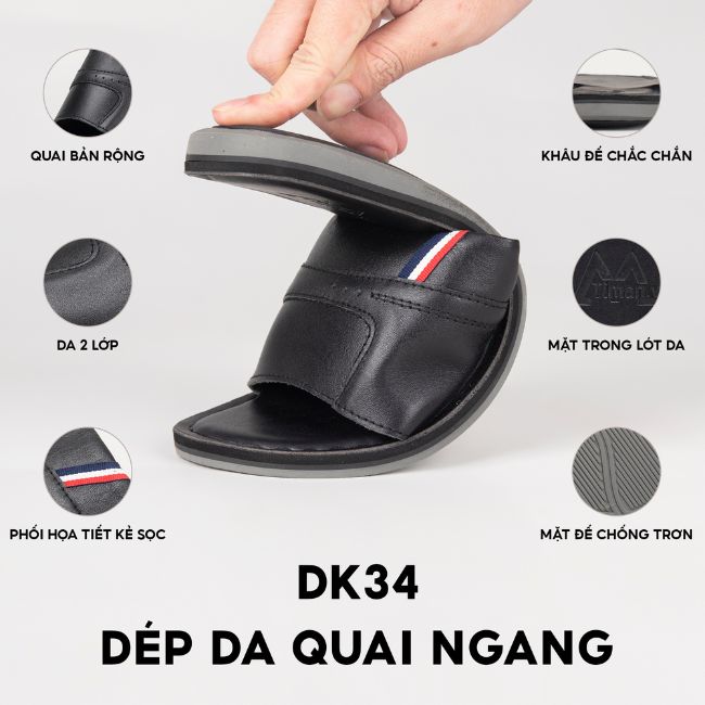 Dép quai ngang nam DK34 cao cấp