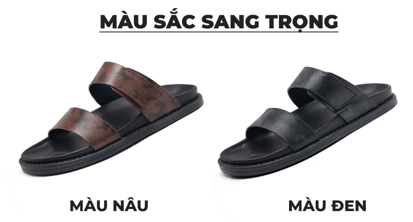 Dép quai ngang nam TM-DL131 thiết kế 2 màu sang trọng