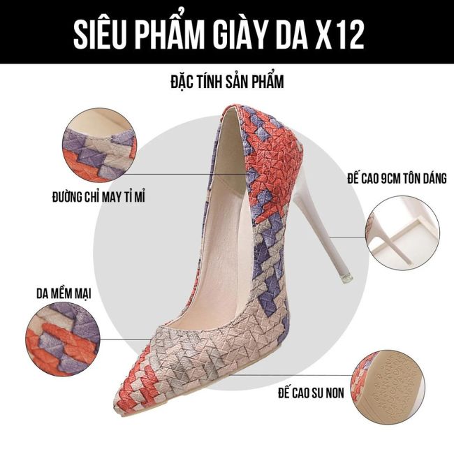 Giày cao gót nữ X12 hoàn mỹ từng chi tiết