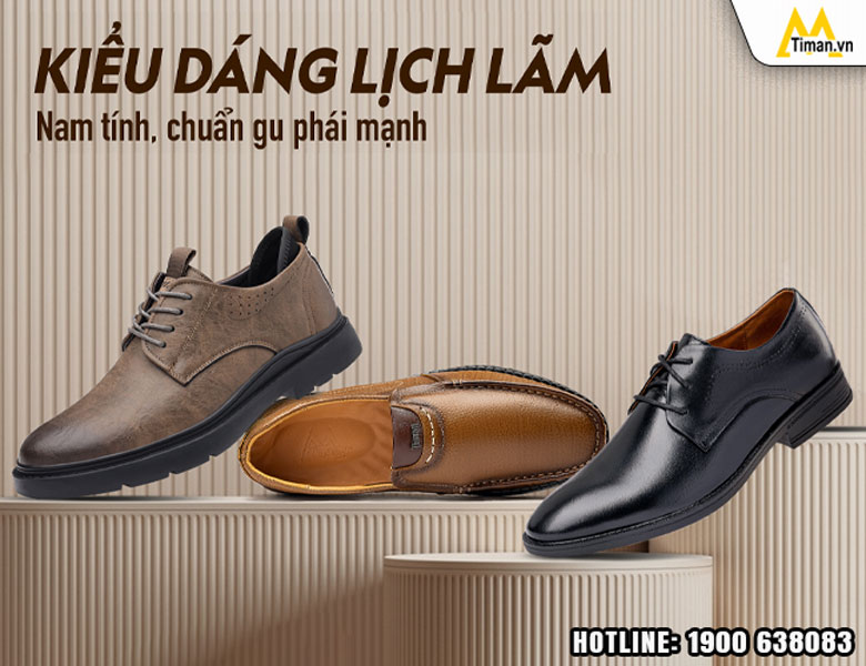 Giày da bò nam Timan đa dạng mẫu mã giá tốt