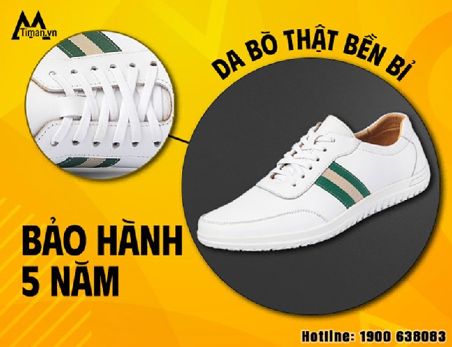 Giày da trắng nam Timan chất lượng giá tốt
