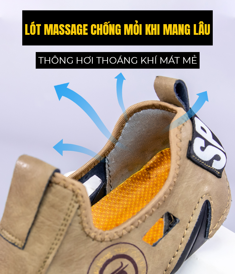 Giày lười da nam MH16 thông thoáng mát mẻ
