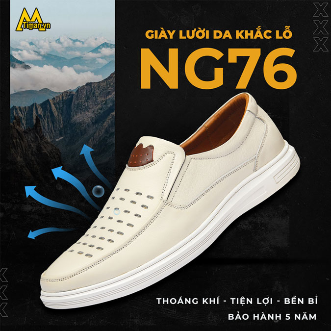 Giày lười nam NG76 thiết kế đầy tiện lợi và bền bỉ
