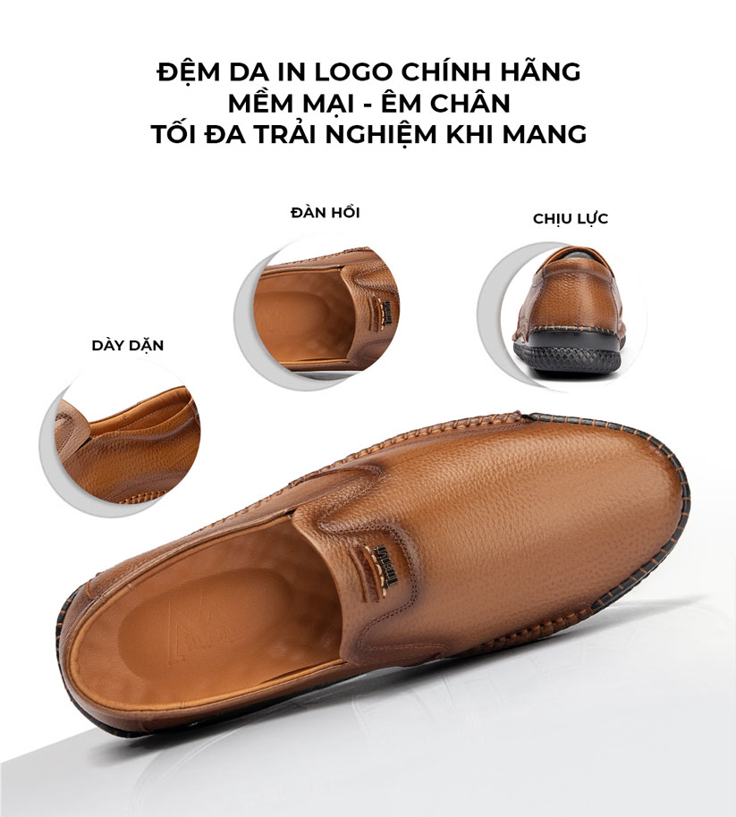 Giày lười nam TM-GL116 đệm lót chính hãng TIMAN êm ái