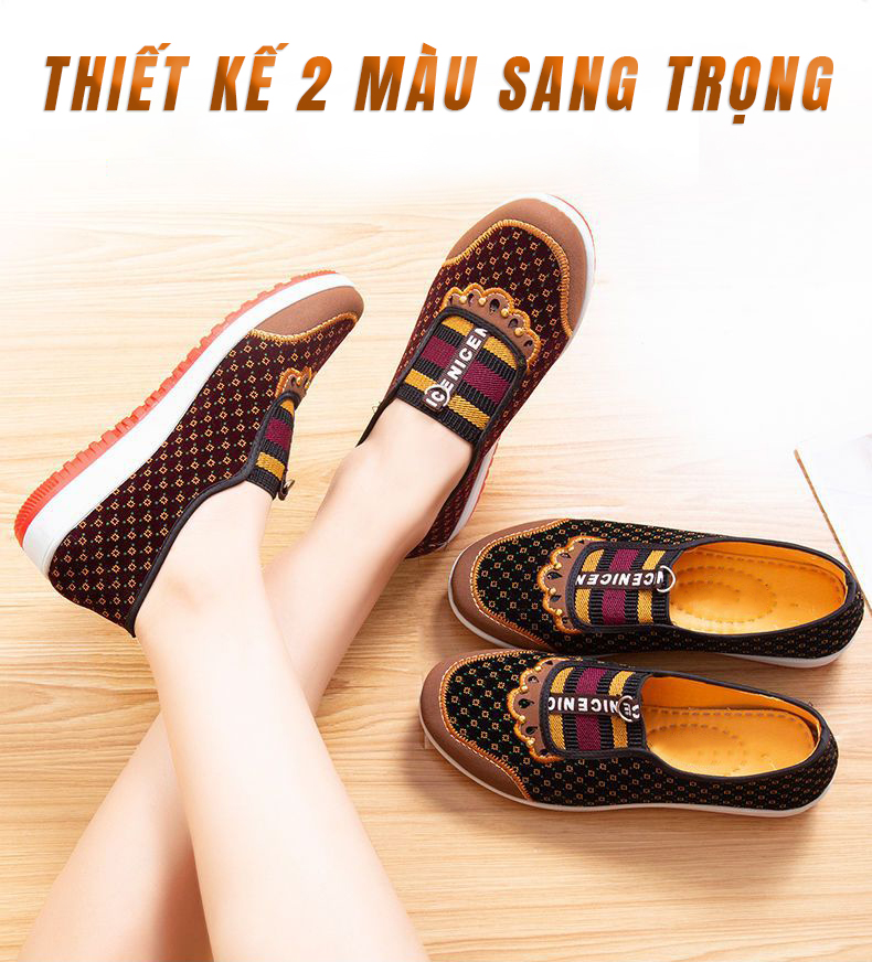 Giày lười nữ TM-BN73 thiết kế 2 màu dễ dàng lựa chọn