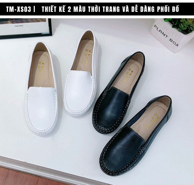 Giày lười nữ TM-XS03 thiết kế 2 màu sang trọng dễ dàng phối đồ