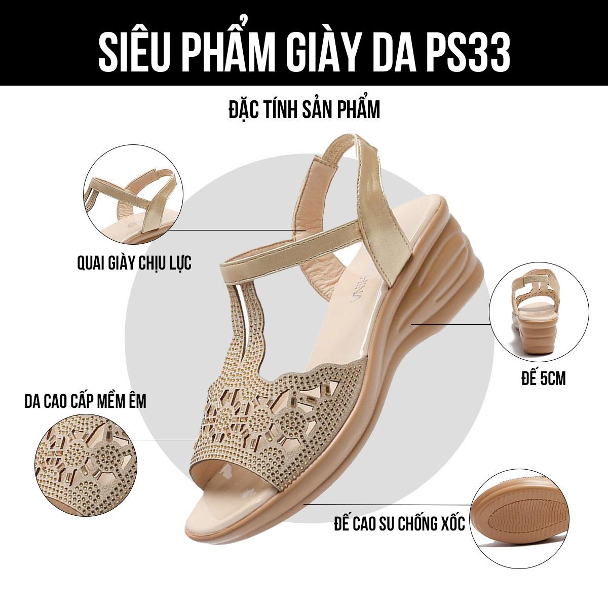 Giày sandal nữ PS33 đặc tính sản phẩm