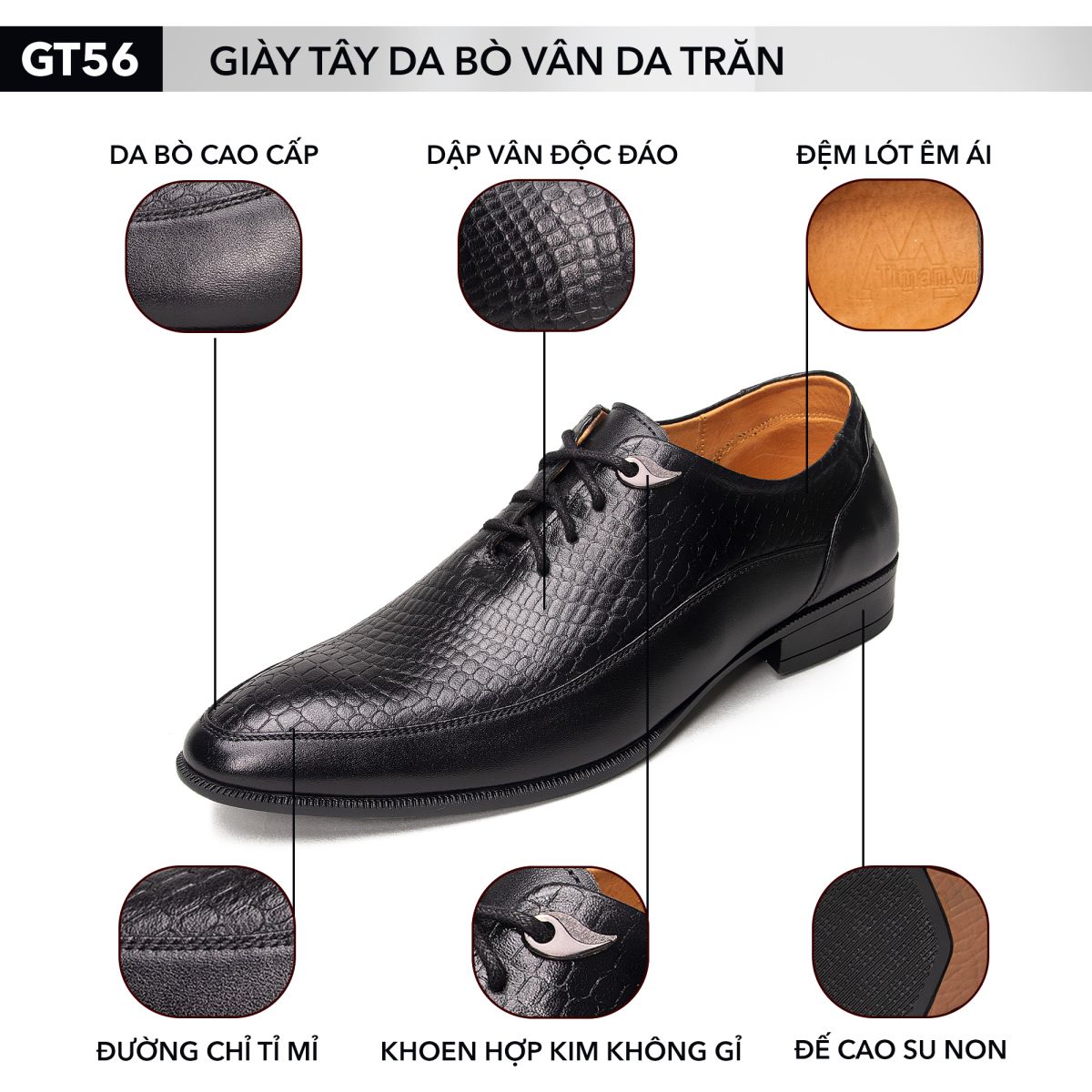 Sự lịch lãm và phong cách của giày tây nam GT56 