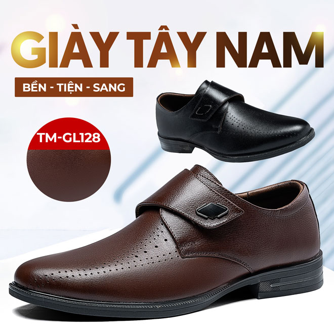 Giày tây nam TM-GL128 chất da bò thật cao cấp