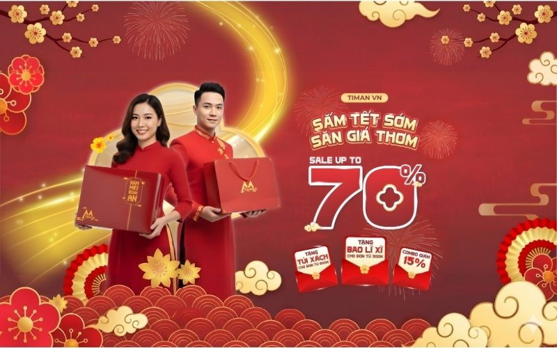 Bùng Nổ Sale Tết Timan: Giảm Sâu Lên Đến 70%