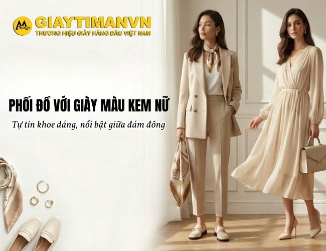 Tổng Hợp Các Kiểu Phối Đồ Với Giày Màu Kem Nữ Đang Hot