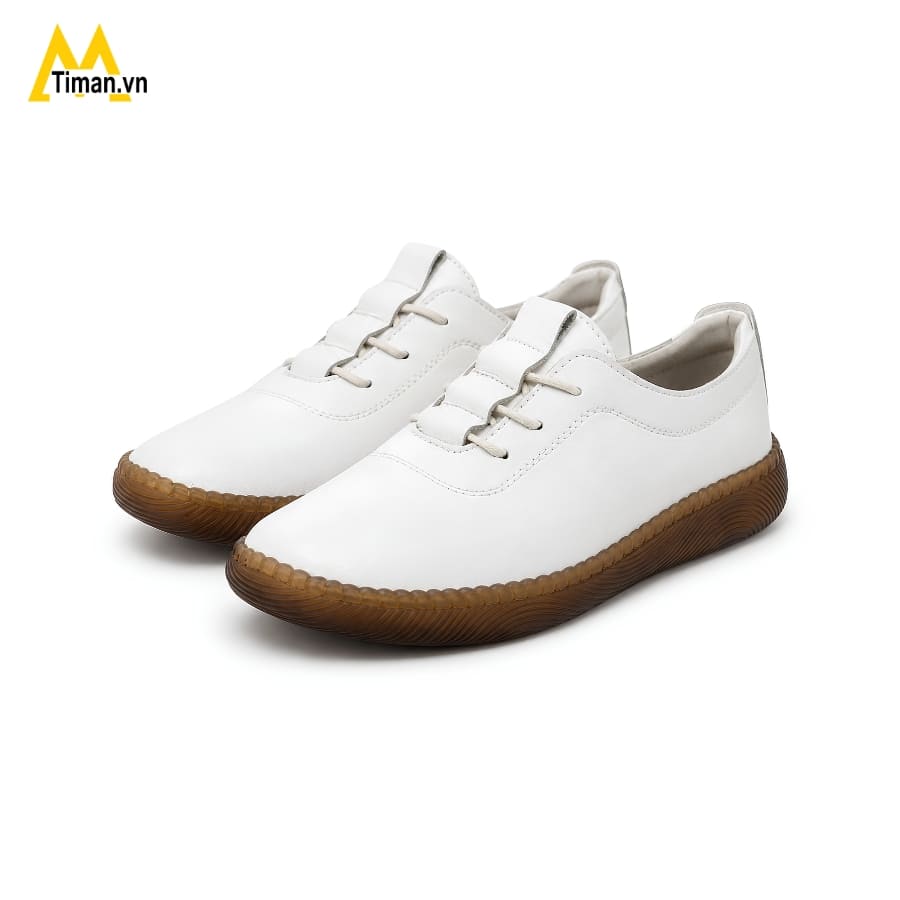 Giày Lười Nữ Trắng Đế Bệt KM03
