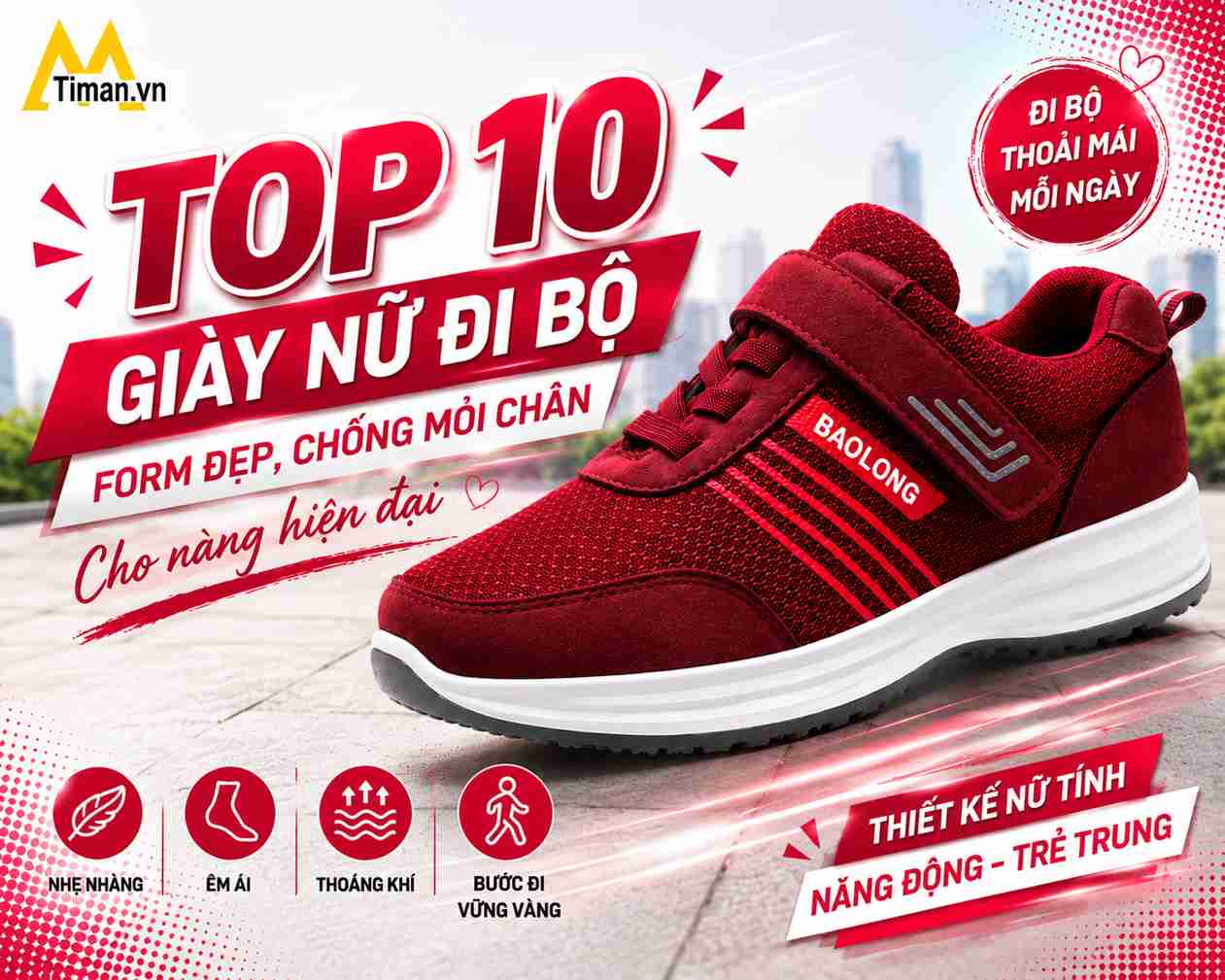 Top 10 Giày Nữ Đi Bộ Tôn Dáng, Êm Ái Và Dễ Phối Đồ
